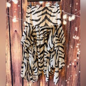 Frank Lyman Design Zebra Print High Low Skirt